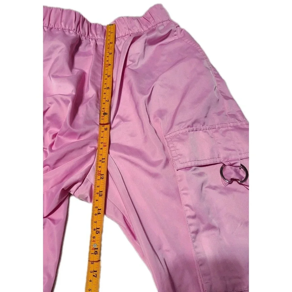 Forever 21 Pink Cargo Jogger Pants Womens Medium Elastic Waist Utility... - Picture 7 of 7